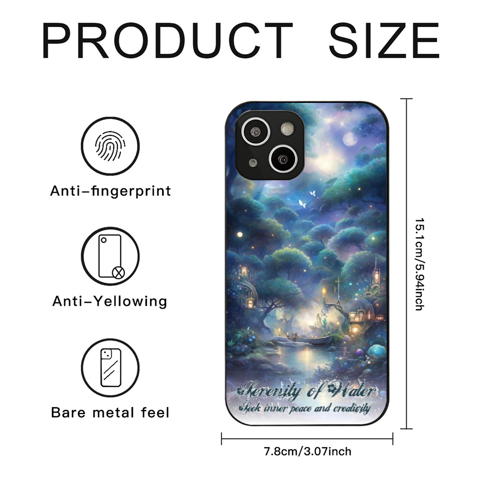 01 [Serenity of Water] Apple iPhone 14 Series Soft TPU/Glass Phone Case